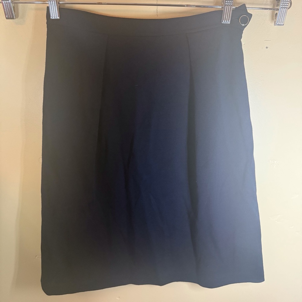 VTG‎ St. John Santana Knit Wool Mid Length Vintage Navy Skirt Size 6 Career Wear